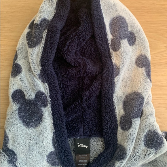 DISNEY MICKEY MOUSE FAUX FUR FLEECE Women’s Blue Long Sleeve Pullover Hoodie - M - Picture 6 of 10